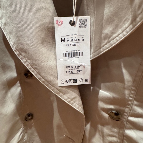 ZARA - ZW COLLECTION WATER REPELLENT SHORT TRENCH COAT - Picture 12 of 14